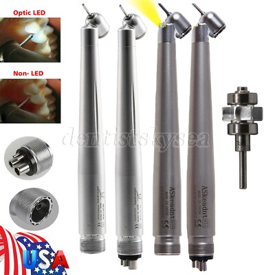 Dental NO-LED/LED 45° Degree Fiber Optic High Speed Handpiece E-generator AC