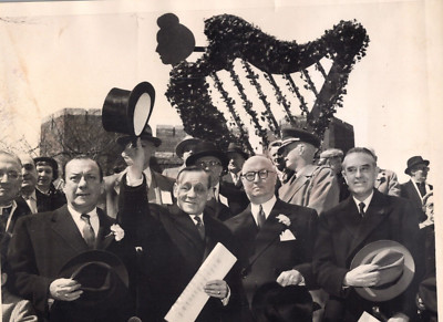 1957 Robert Wagner and Robert Briscoe, Jewish Harp, Parade....