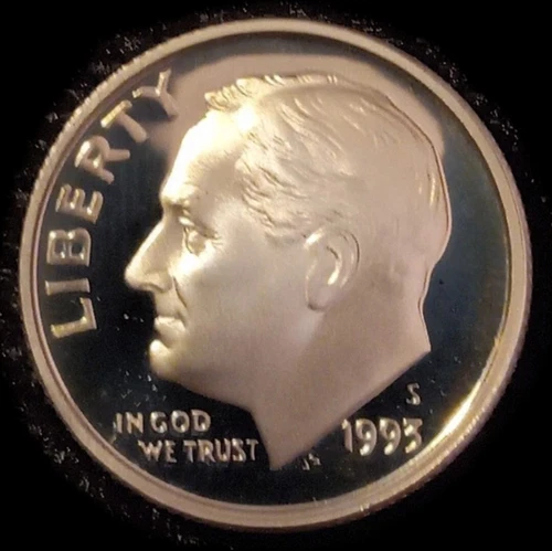1993 -S Roosevelt Dime Proof 90% Silver Gem Deep Cameo Coin #R-402B