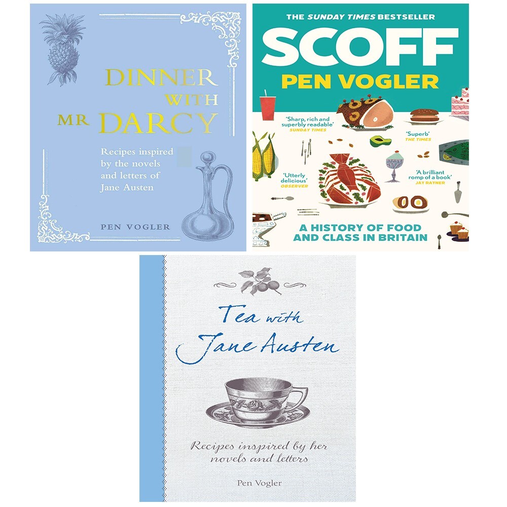 Pen Vogler Collection 3 Books Set Scoff,Dinner with Mr Darcy,Tea with Jane Auste