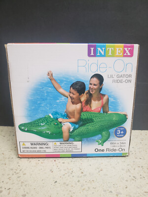New INTEX Ride-On Lil Gator Inflatable Pool Beach Float Heavy