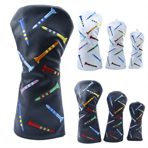 Premium White Golf Club Headcovers Driver Fairway 3 5 Wood Cover Head Covers Set - Picture 2 of 30