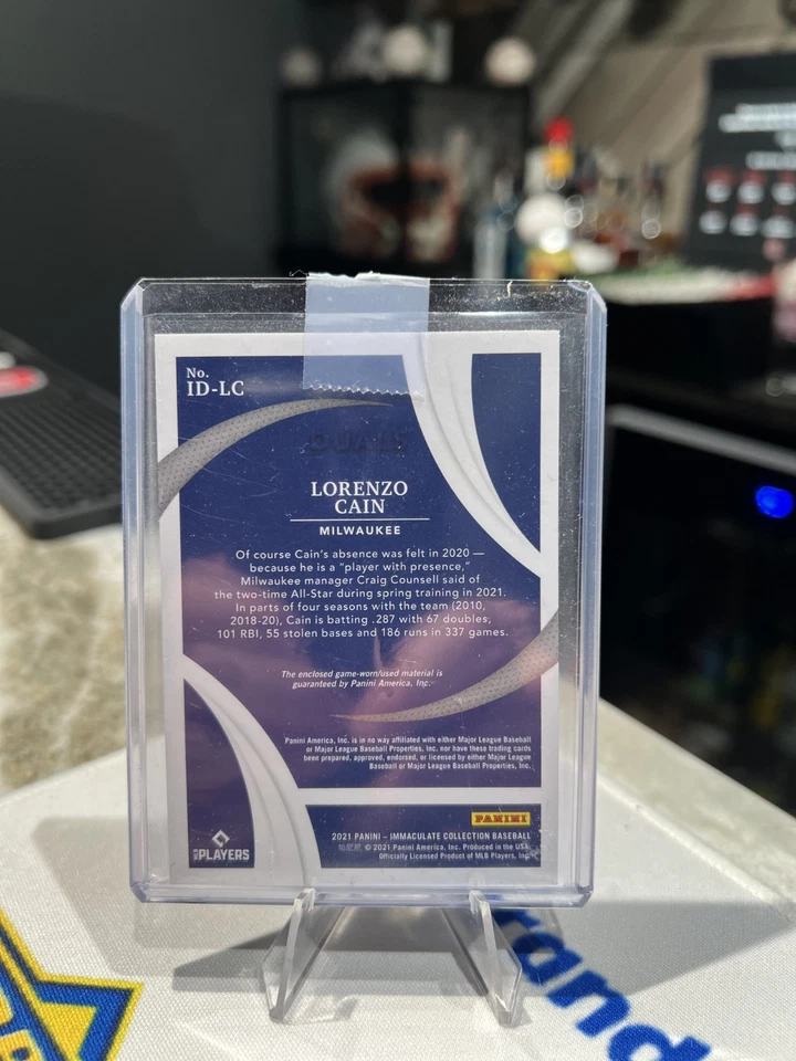 Panini Immaculate Collection Immaculate Duals 2021 Lorenzo Cain #ID-LC/10 parche Foto 2 de 2