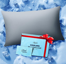 Ice Cooling Pillow Cases for Hot Sleepers, Stay Cool All Standard, Light Gray