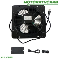 ALL-CARB Shutter Exhaust Fan 10'' Speed Control Wall-Mount Attic 1600RPM 700CFM