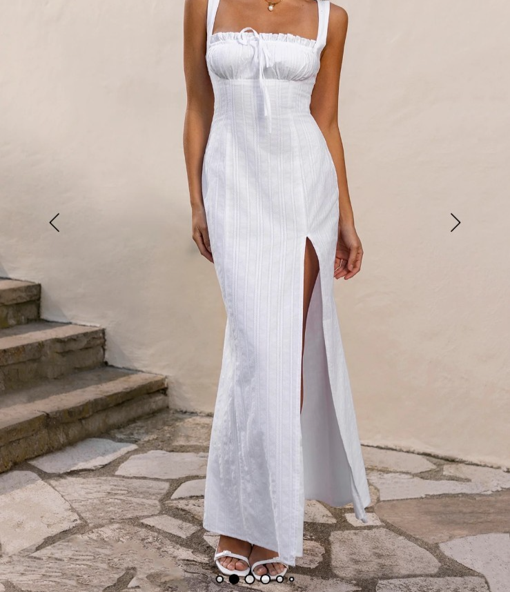 Hello Molly Shimmering Shore Maxi Dress White Size XL