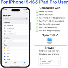 SD Card Reader USB 3.0 Type C High Speed to SD/TF for iPhone 15/16 Mac/iPad