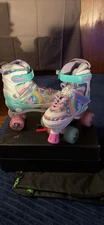 NEW SULIFEEL Rainbow Light Up Roller Skate Pink Purple Silver Adjust