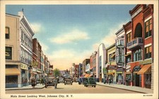 Main Street Looking West Johnson City New York cartolina d'epoca c920
