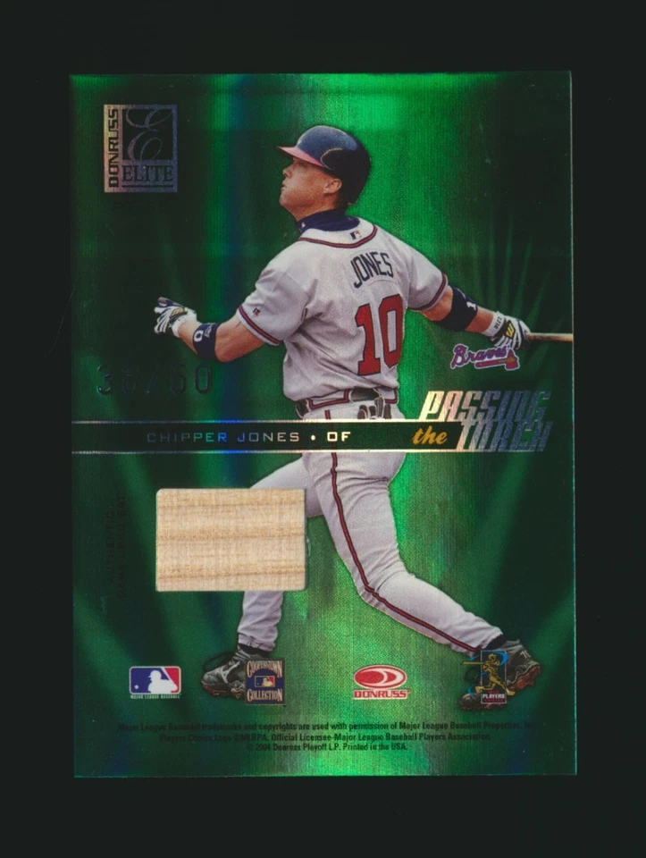 Donruss Elite 2004 pasando la antorcha astilladora Jones Dale Murphy Bat 36/50 *1621 Foto 2 de 2