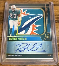 2025 Panini Silhouette Patrick Surtain Auto Sick Patch! /10 Dolphins Logo SSP