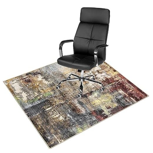 Modern Abstract Office Chair Mat for Hardwood Floors 48x60 Inch