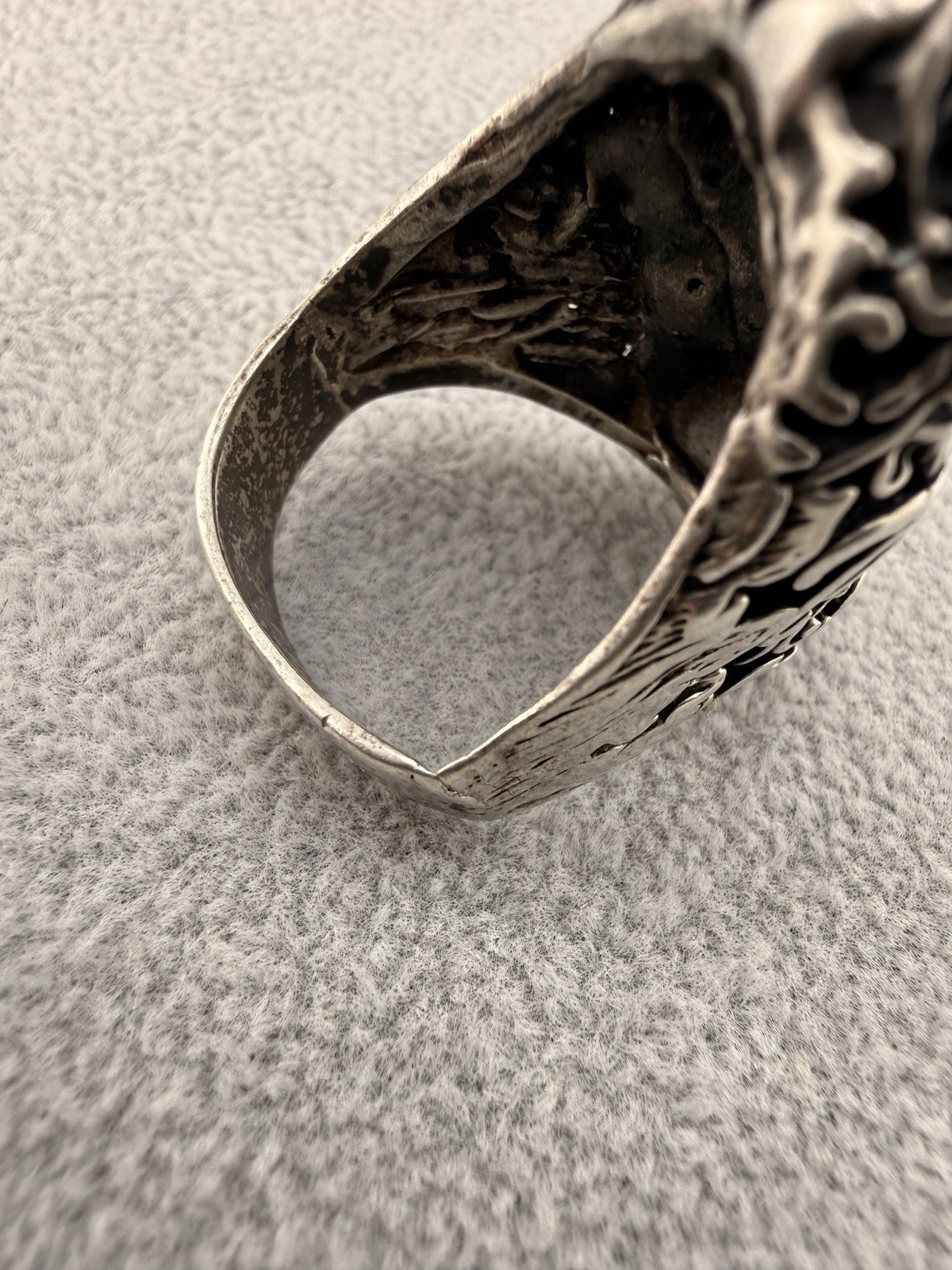 Large Sterling Silver Ruby Zues Ring - Size 12.5 … - image 6