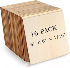 Balsa Wood Sheets, 6x6x1/16 Inch Basswood Sheets with Smooth Surface for Laser C