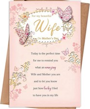 Mother's Day Card for Wife, Mothers Day Gifts from Husband, Mothers Day Gifts fo