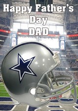 pnc193 Dallas Cowboys Helm Happy Vatertag personalisierte Grußkarte