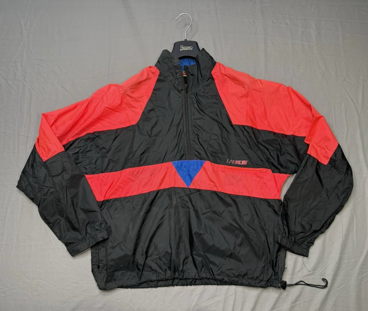 Vintage NIKE Color Block Pullover Windbreaker Jacket Men's LARGE VENTED POCKET