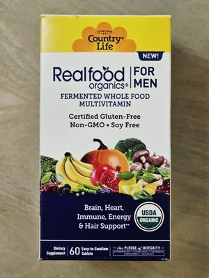 Real Food Organics Multivitamin For Men 60 Tablets By Country Life