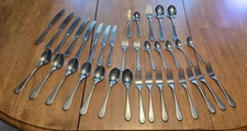 SILVERWARE ONEIDA AINTREE ~ 35pcs Forks Knives Spoons Serving Pieces 18/10