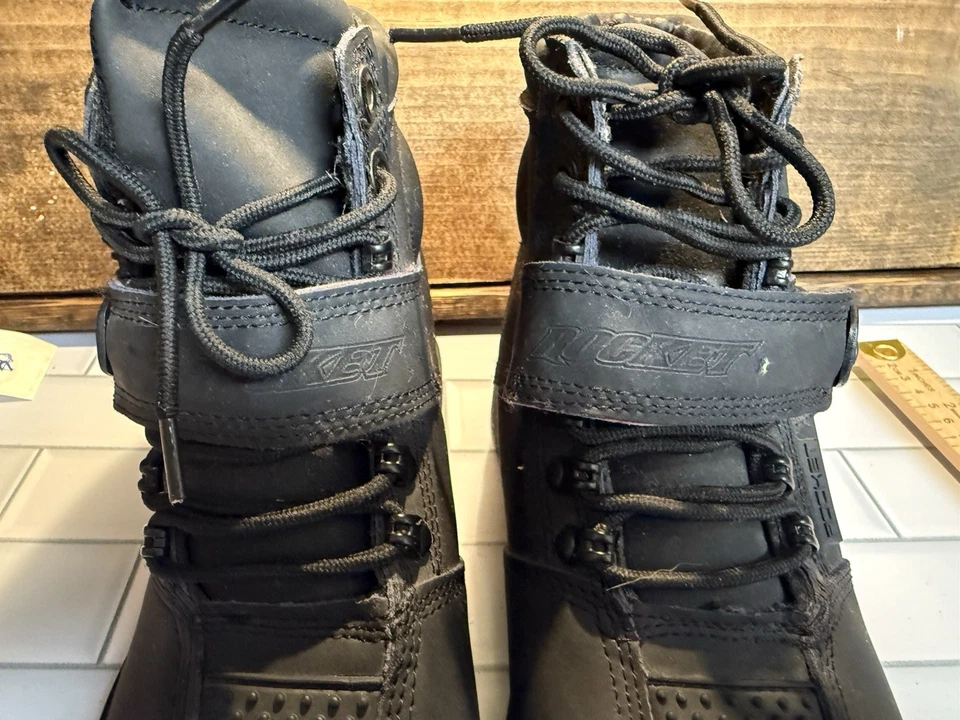 Botas de motocicleta Rocket para hombre talla 9 negras correa y encaje resistentes al aceite NUEVAS Foto 4 de 4