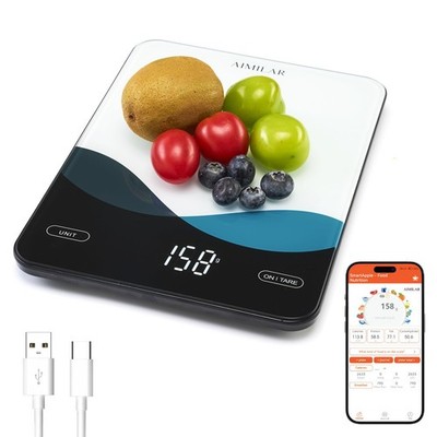 AIMILAR Bluetooth Küchenwaage 10 kg/22 Pfund 56,3956 Quadratzoll, bunt 