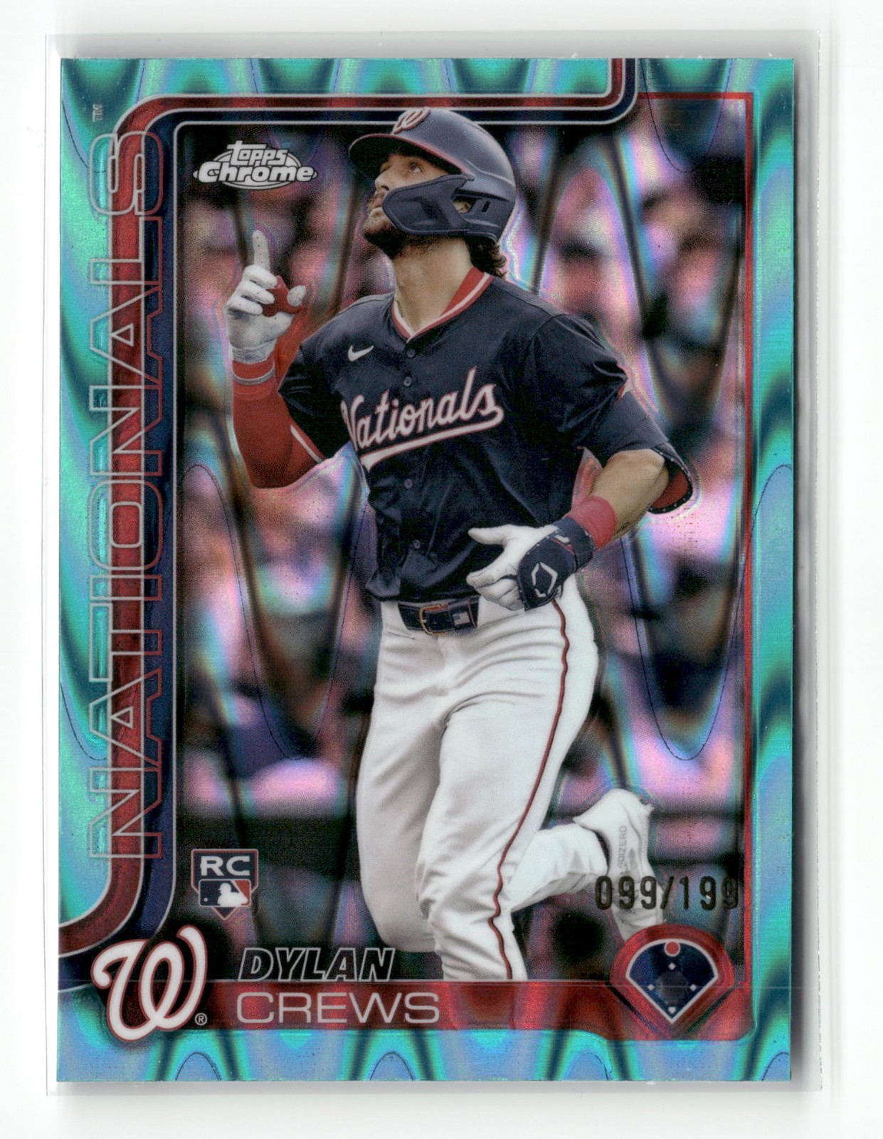 2025 Topps Chrome Dylan Crews #146 Aqua Raywave Refractor 99/199 Rookie RC