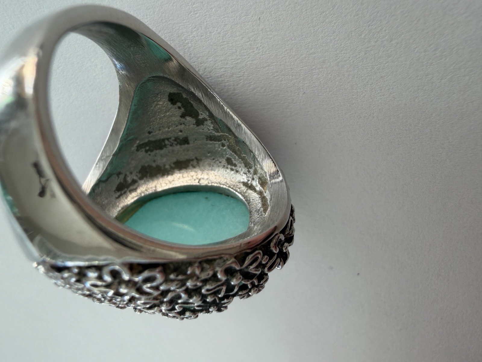 Stunning Amazonite Floral Statement Ring 316L Sta… - image 6