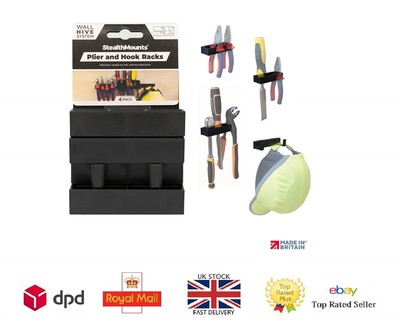 StealthMounts Wand Bienenstock System Zange und Haken 4er Pack Werkzeughalter Made in UK