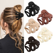 Hair Clips, 5Pcs Octopus Matte Hair Claws for Women, Large 3.15" Hair Clips for