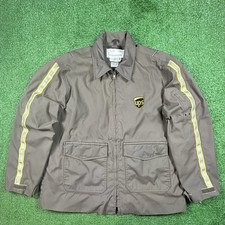 Vintage UPS United Parcel Service Jacket Mens L Brown Zip Up Twinhill Workwear