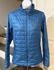 Women  s Size Small Patagonia Nano Puff Insulated Full Zip Andes Blue Jacket Coat