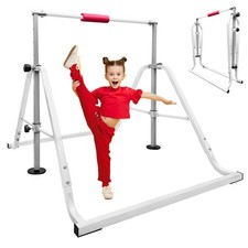 Gymnastics Bar for Kids 3-9, Foldable  Adjustable 32"-51", Supports 190Lbs w...