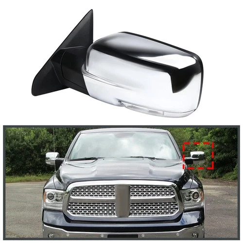 Left Side Mirror For 2013-2019 Dodge Ram 1500 Chrome Power Heated+LED Signal