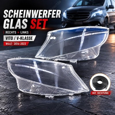 SCHEINWERFER GLAS RECHTS + LINKS Für MERCEDES VITO V-KLASSE W447 2014-2023 DE