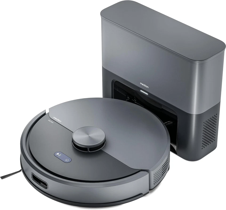 MEDION Saugroboter mit Absaugstation und Wischfunktion X22 SW+ Lasernavigation - Bild 2 von 4