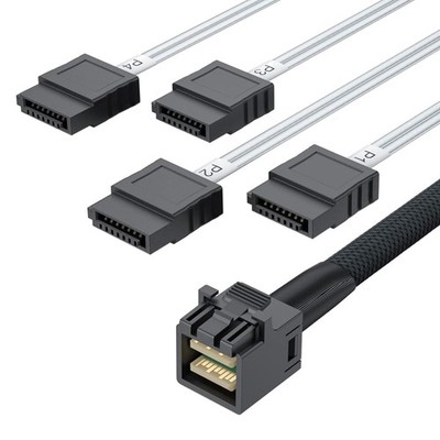 Mini SAS zu 4x SATA Kabel 0.5m SFF-8643 to SATA 6G High Speed