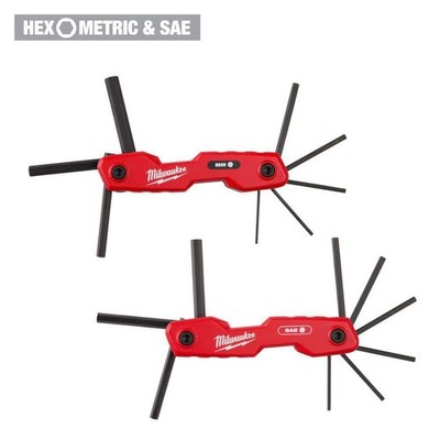 Milwaukee 17-Key Folding Hex Key Sets - SAE/Metric