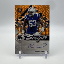 2022 Panini Mosaic - Scripts Shaquille Leonard #S-DL Orange Prizm auto