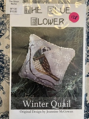 Winter Quail The Blue Flower Cross Stitch Pattern Collection NEW Woodland