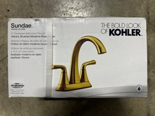 KOHLER Sundae 4 in. Centerset Bathroom Faucet in Vibrant Brushed Moderne Brass