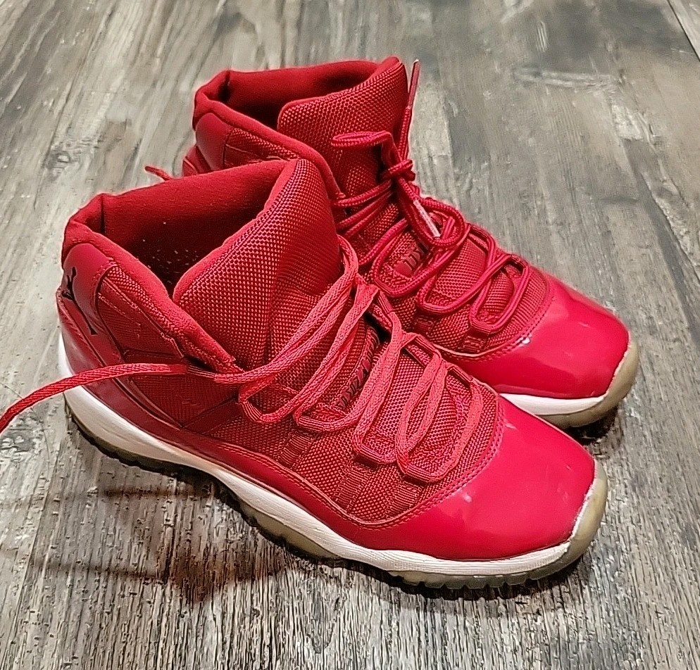 Size 7Y - Air Jordan 11 Retro High Win Like '96 Sneaker Patent Red