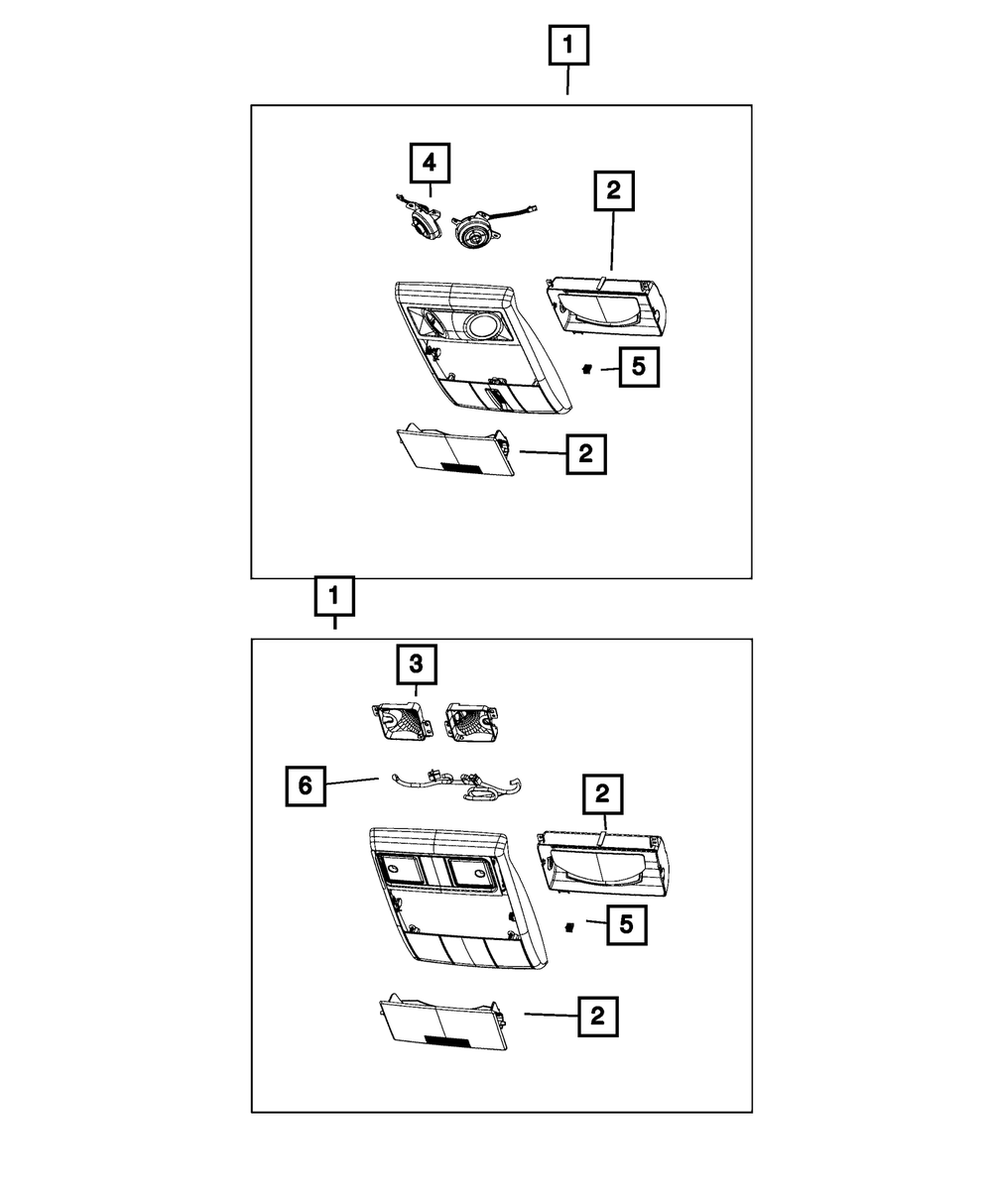 Genuine Mopar Overhead Console Lamp 1nu56hdaaa