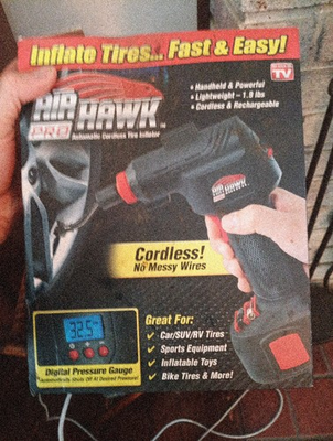 #ad Ontel 980096321 Air Hawk Pro Automatic Cordless Tire Inflator $60.00