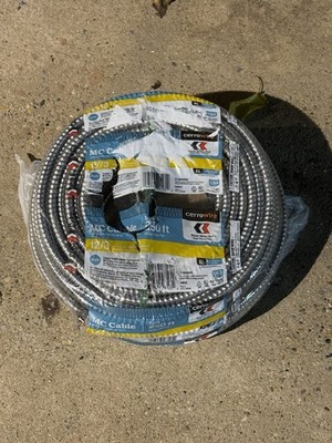 Cerrowire 250 Ft. 12/3 Solid MC Armored Cable Electrical Wire 600V NEC NEW