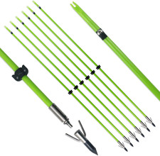 34Inch Bowfishing Arrows Solid Fiberglass Shaft with Broadhead for Compound Bow