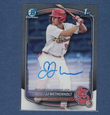 2025 BOWMAN CHROME AUTO  J J WETHERHOLT ROOKIE CARD