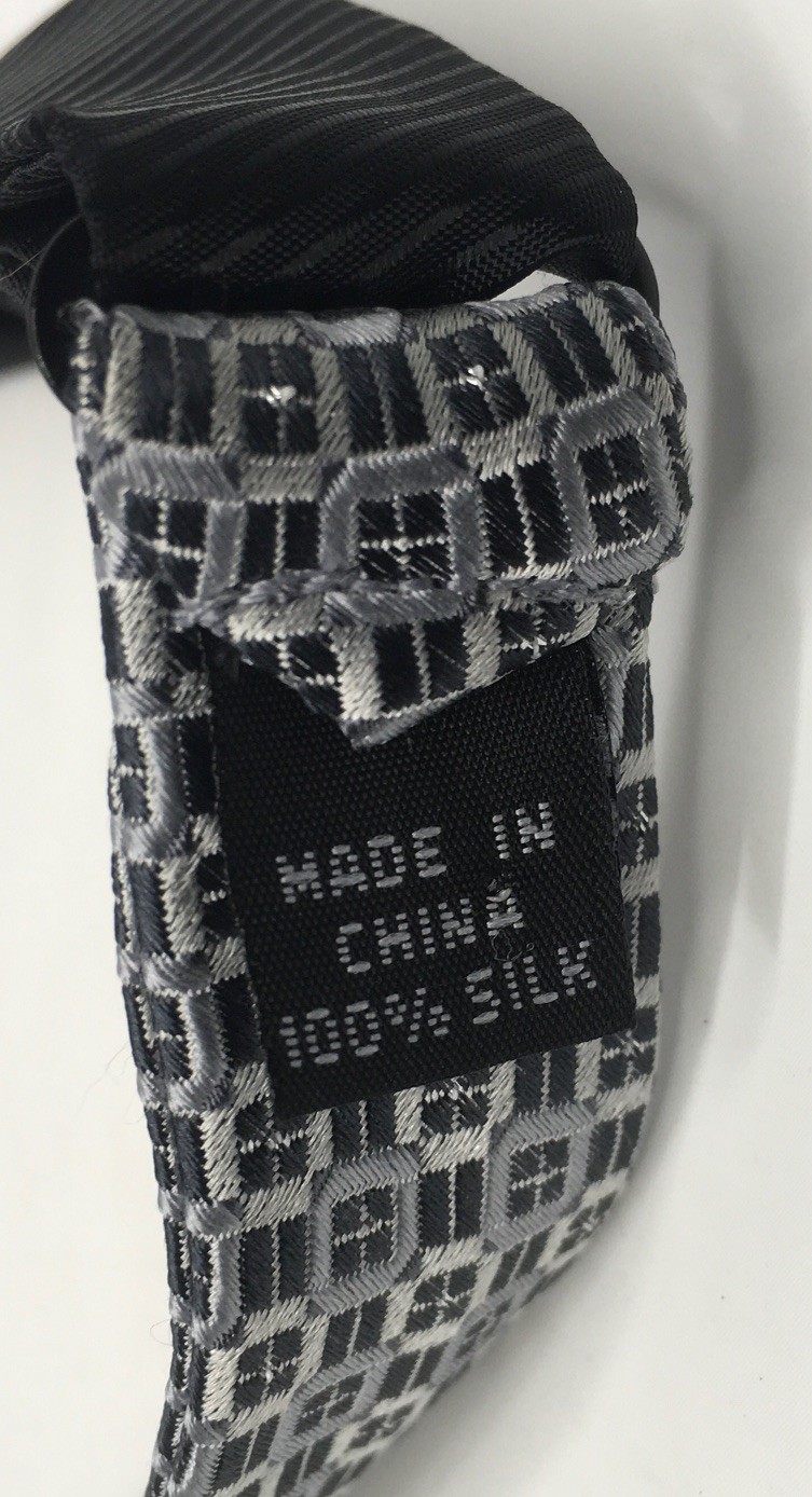 💯 Silk Bow Tie Patterned Silver Grey - image 6