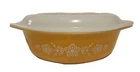 Vintage Pyrex Butterfly Gold 2.5 Quart Oval Casserole 045 w/Lid Nice Condition!