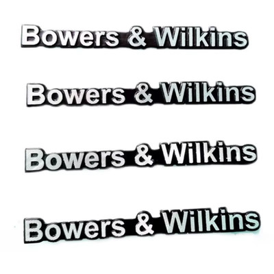 4X Aluminium B&W BOWERS& WILKINS Audio Aufkleber BW Lautsprecher HiFi Walkman H
