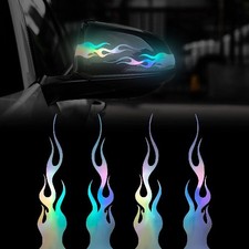 4 Pcs 5.7" Gradient Flame Reflective Vinyl Decal Sticker for C Color: Gradient